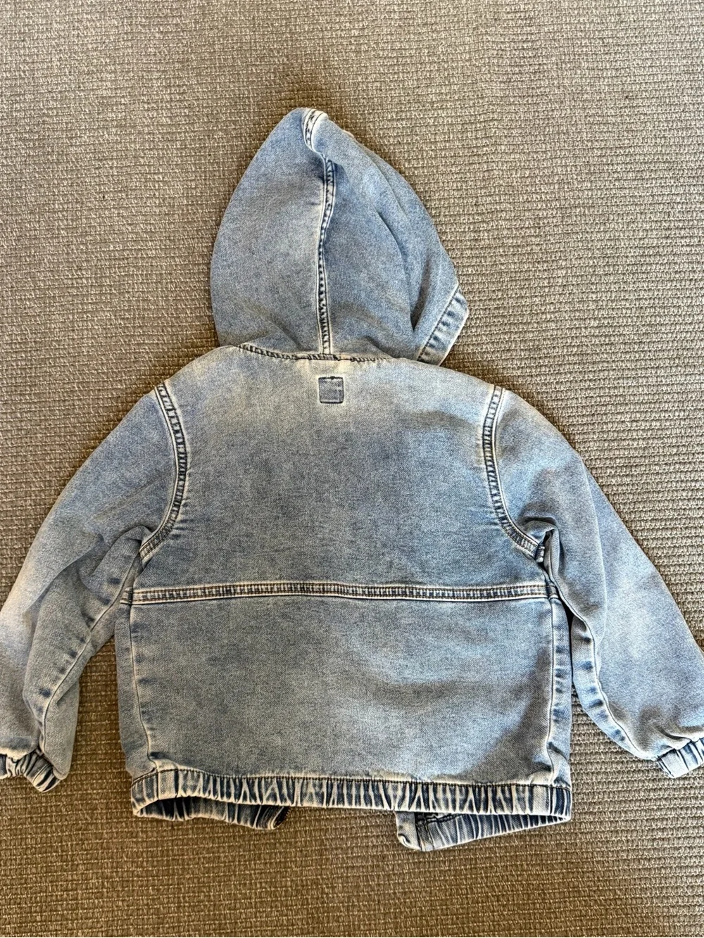 Baby Gap Light Blue Denim Hooded Jacket with Stitch Patch and Embroidered Accent